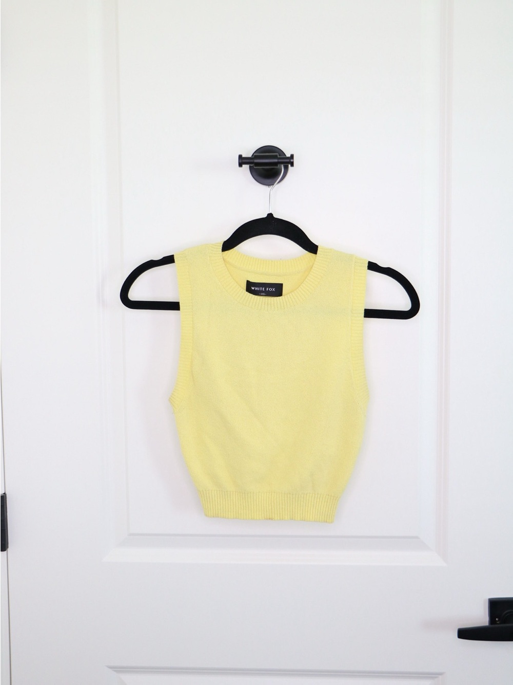 White Fox Boutique Pale Yellow Sleeveless Knit Top & Skirt